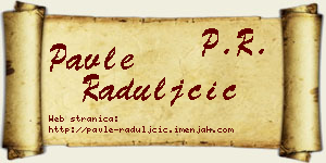 Pavle Raduljčić vizit kartica